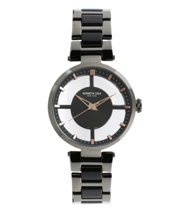 Kenneth Cole Quartz Analog Black Dial Bimetal Strap Watch for Women