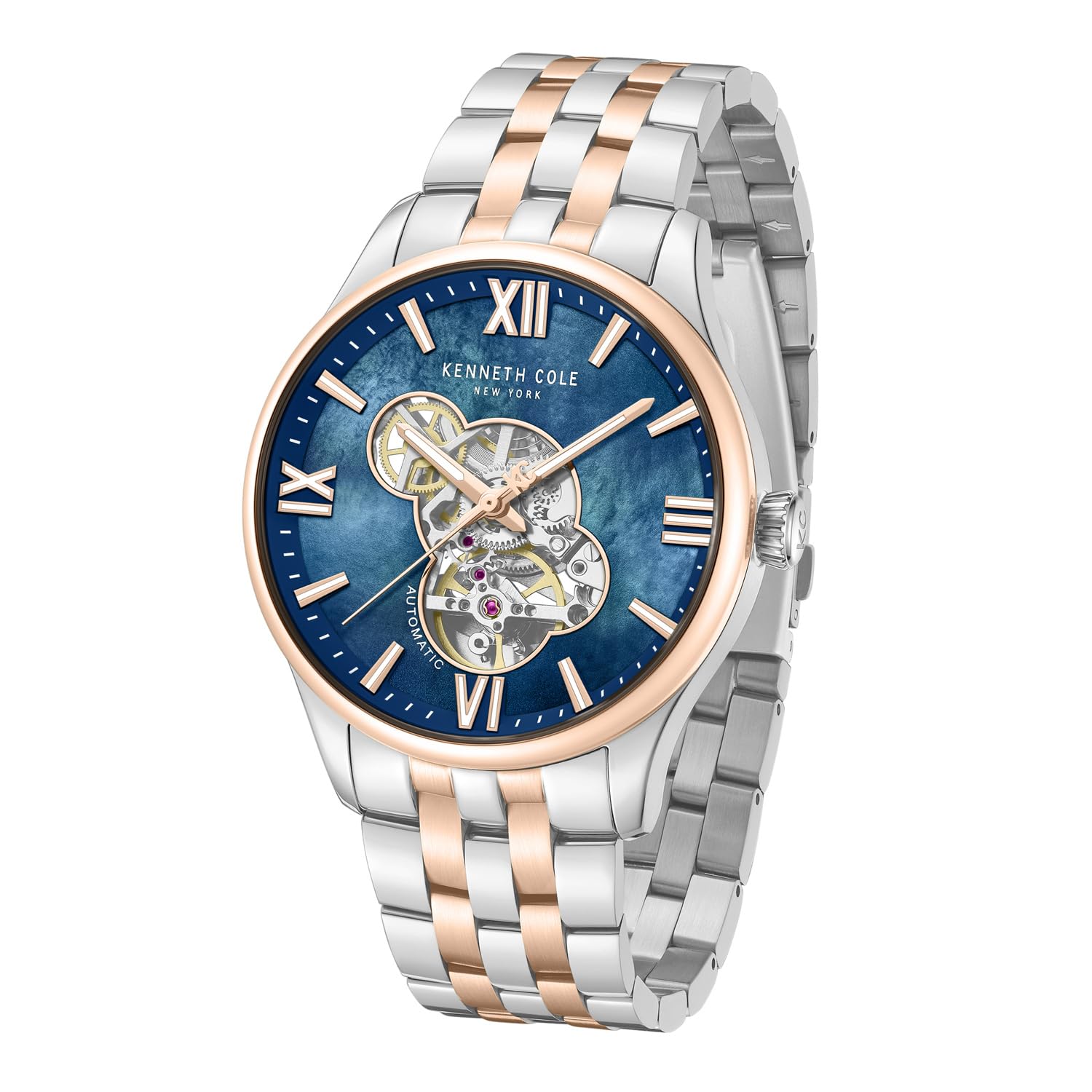 Kenneth Cole Automatic Analog with Blue Dial Multicolor Stainless Steel Strap Watch for Men
