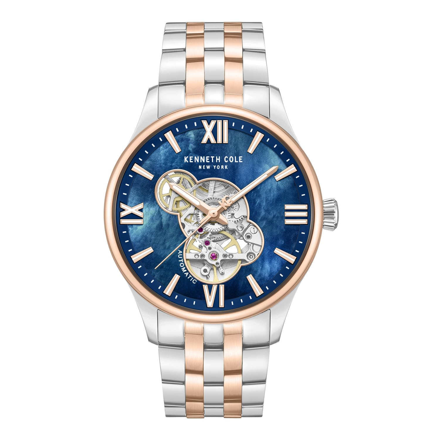 Kenneth Cole Automatic Analog with Blue Dial Multicolor Stainless Steel Strap Watch for Men