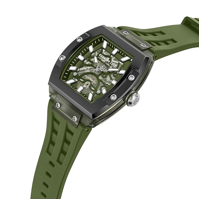 Kenneth Cole Automatic Analog Green Dial Green Silicon Strap Watch for Men