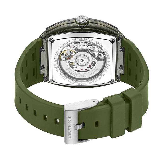 Kenneth Cole Automatic Analog Green Dial Green Silicon Strap Watch for Men