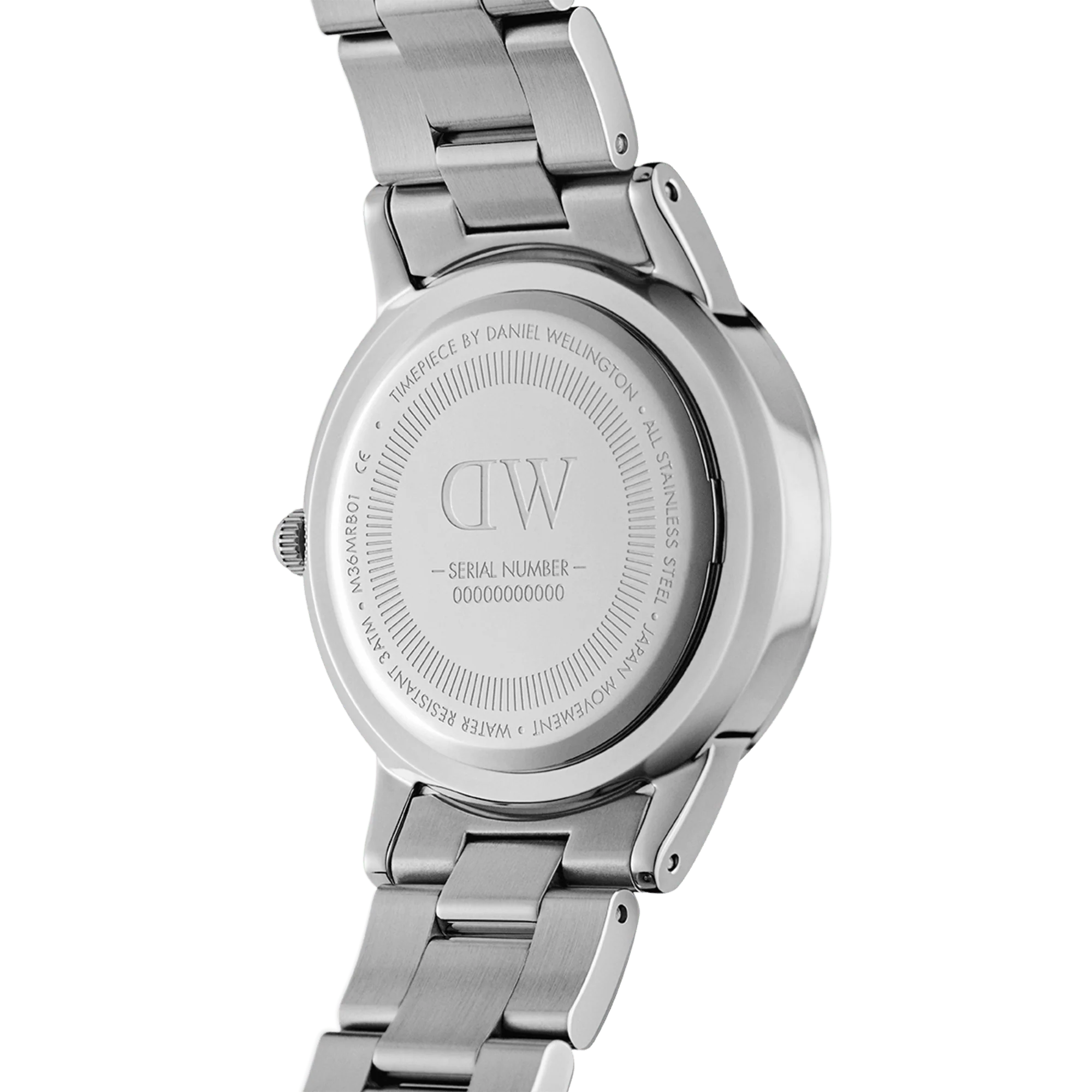 DANIEL WELLINGTON Iconic Link - Silver watch with White dial 36mm, UNISEX WATCH