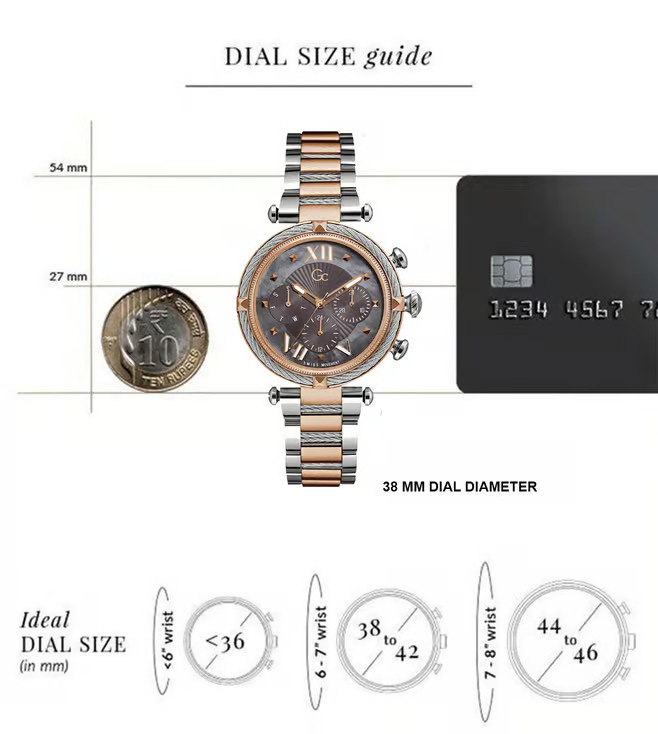 GC CableChic Grey Round Dial Analog Women Watch Y16015L5MF
