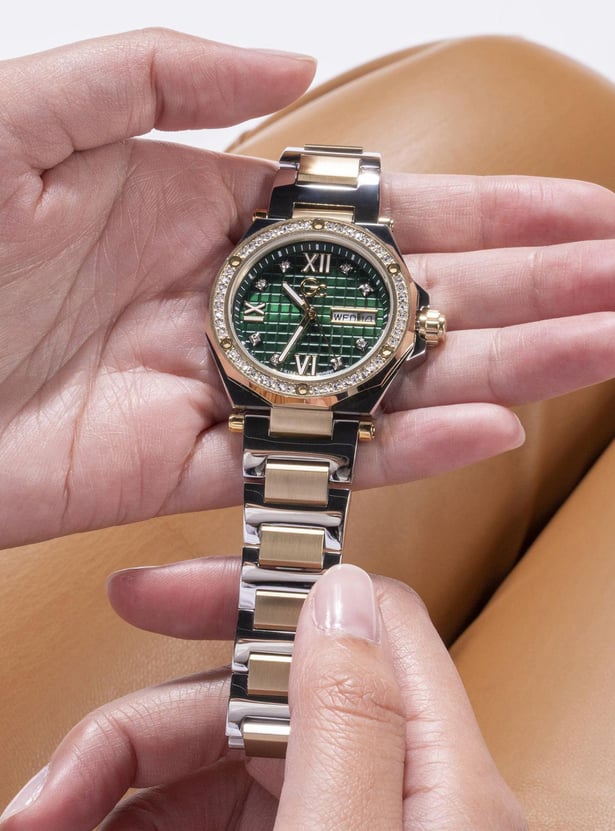 legacy lady Women Quartz Green Dial Analog Stainless Steel Watch