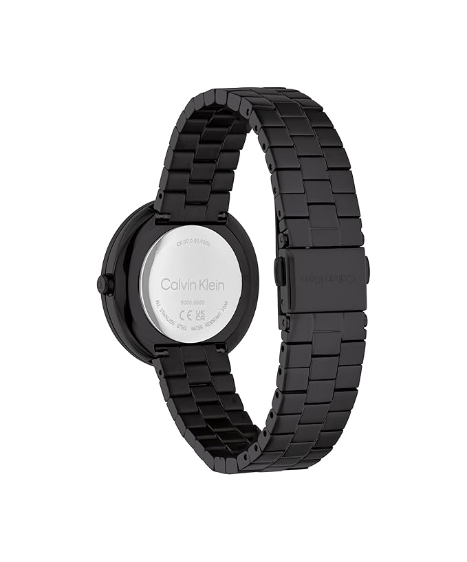 Twisted Bezel Women Quartz Black Dial Analog Stainless Steel Watch