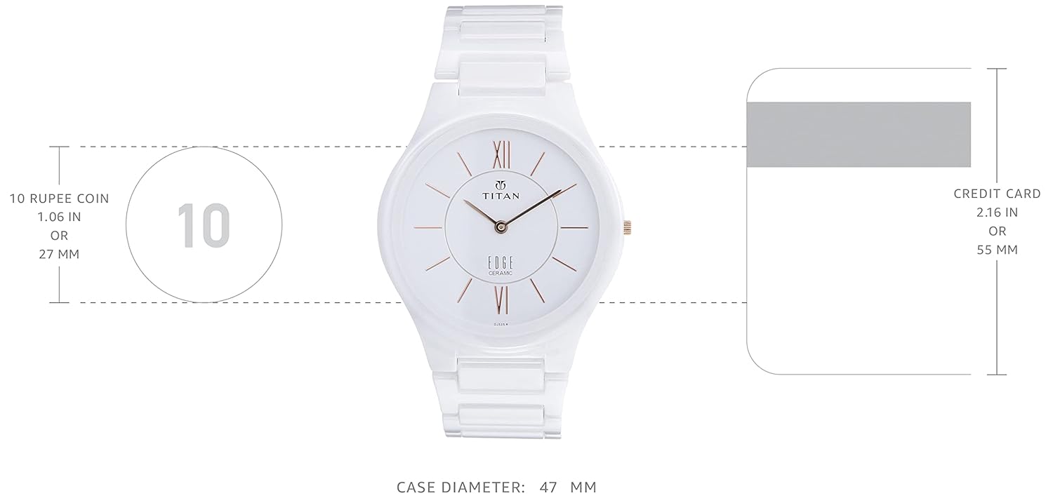 Titan Edge Ceramic White Dial Analog Ceramic Strap watch for Men