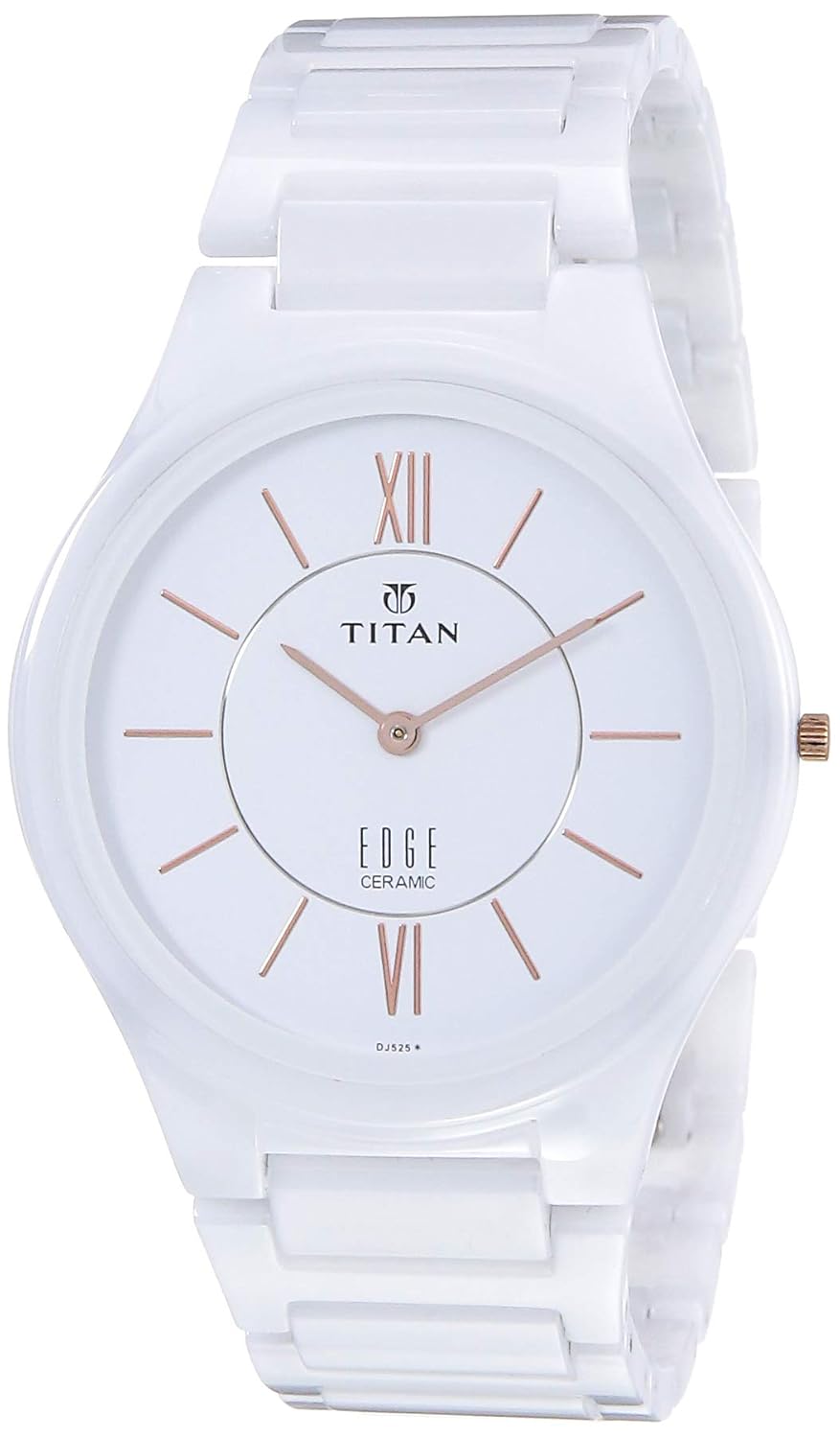 Titan Edge Ceramic White Dial Analog Ceramic Strap watch for Men