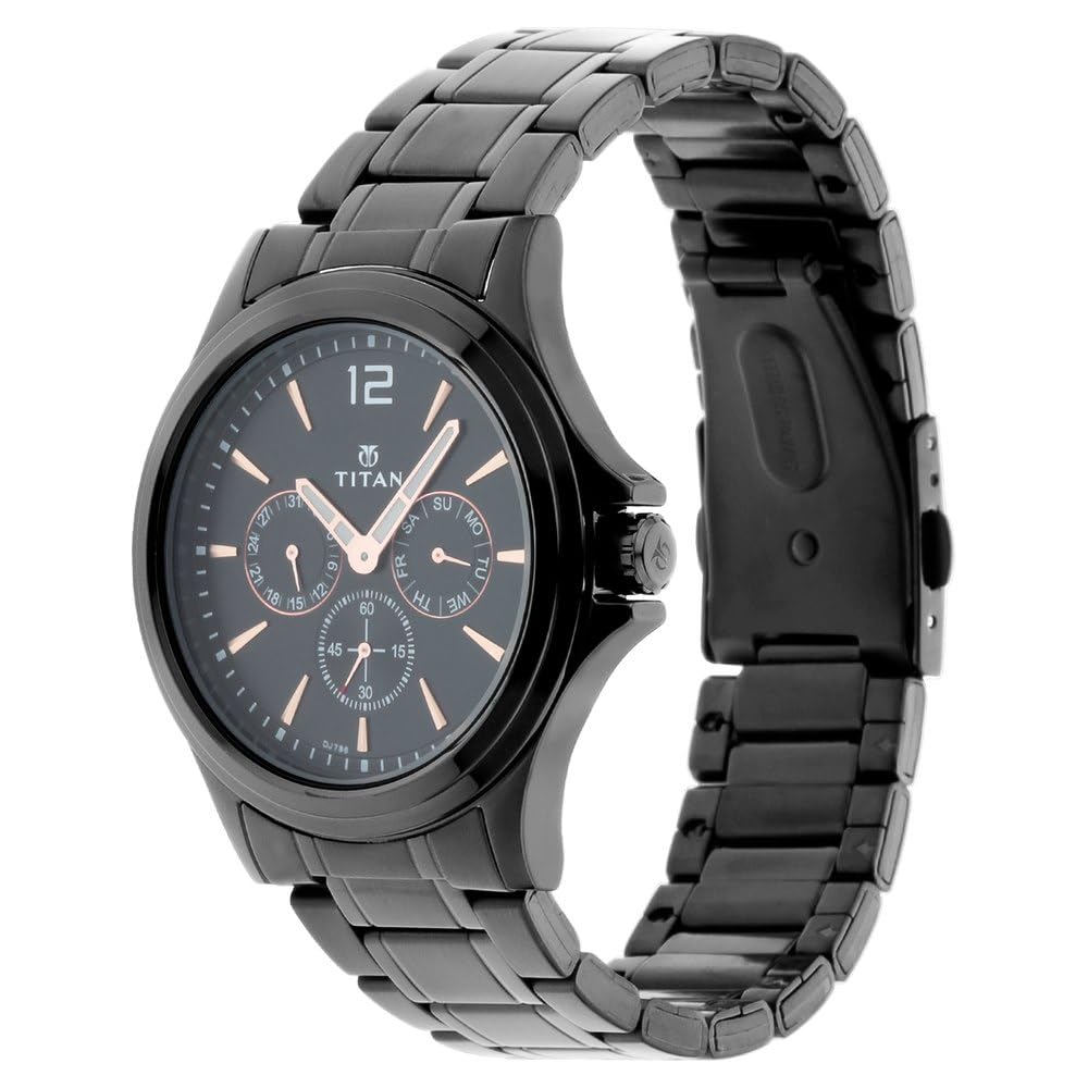 Titan All Black Analog Black Dial Men's Watch