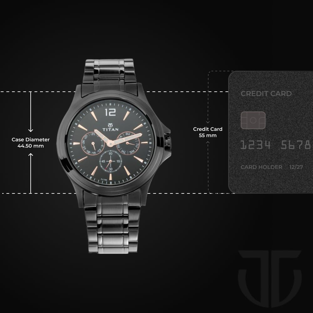 Titan All Black Analog Black Dial Men's Watch