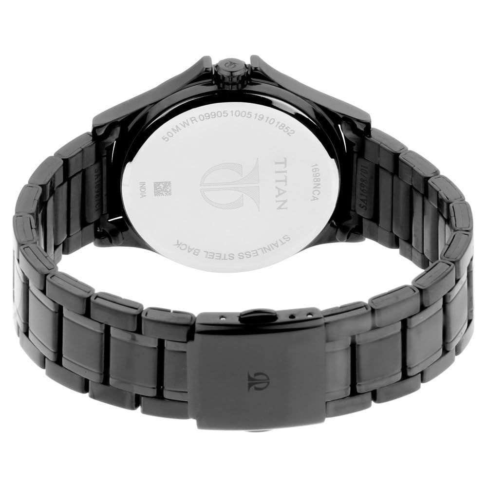 Titan All Black Analog Black Dial Men's Watch