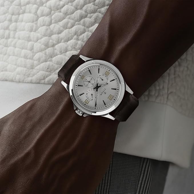 Titan Analog Silver Dial Men's Watch