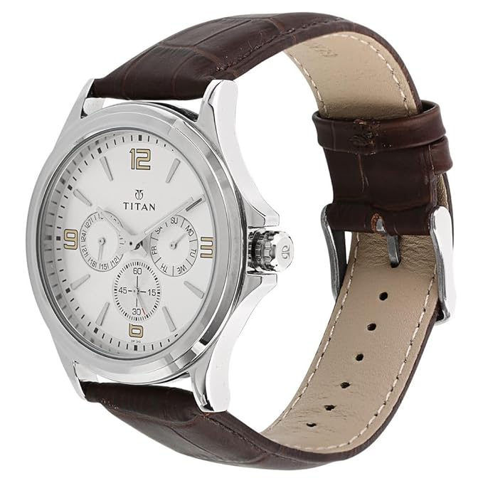 Titan Analog Silver Dial Men's Watch