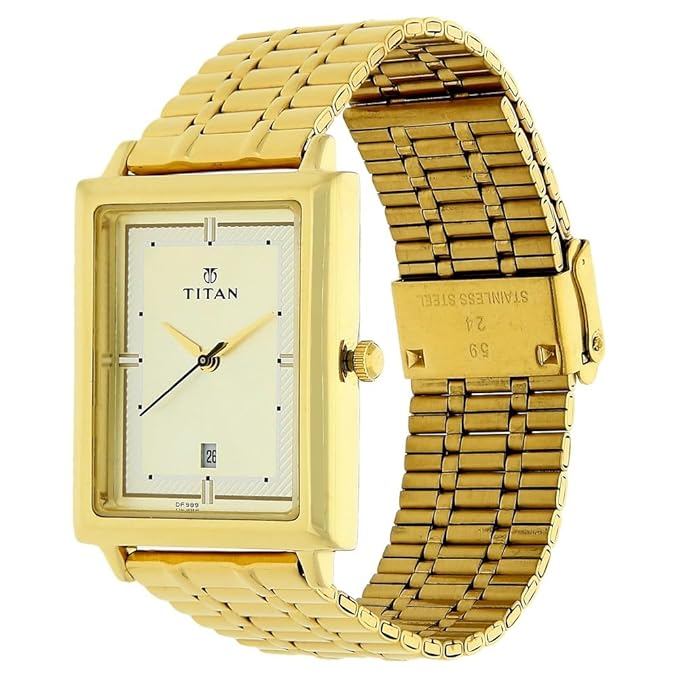 Titan Analog OffWhite Dial Men's Watch