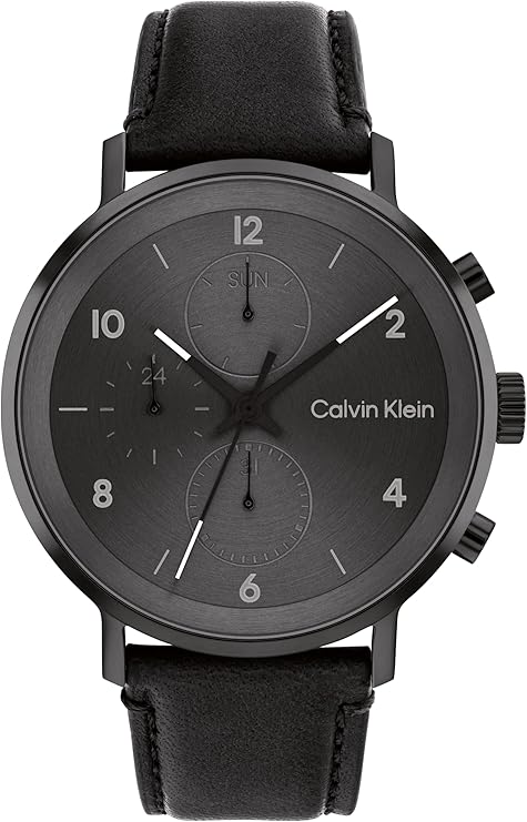 Men Modern Leather Analogue Watch Multifunction