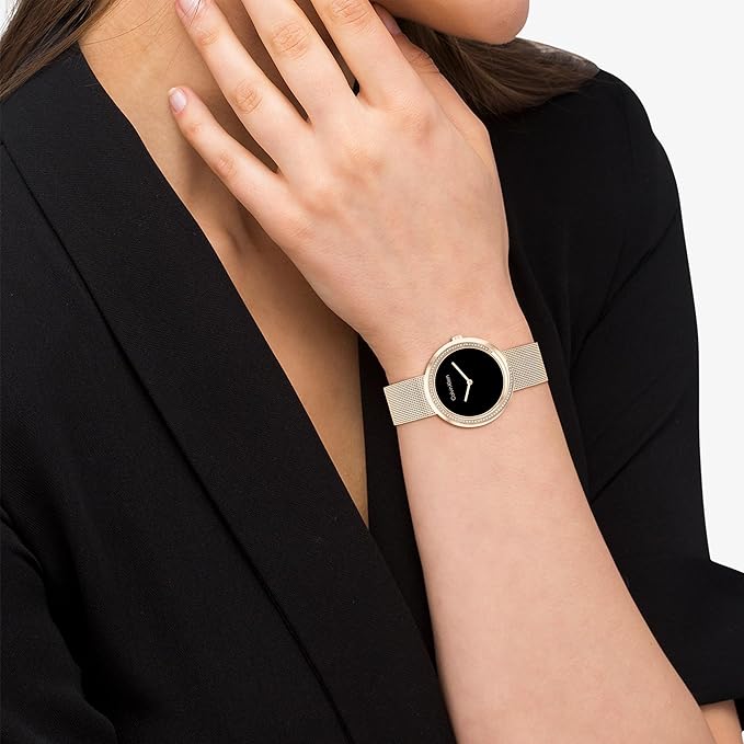 Calvin Klein Twisted Bezel Analog Black Dial Women's Watch