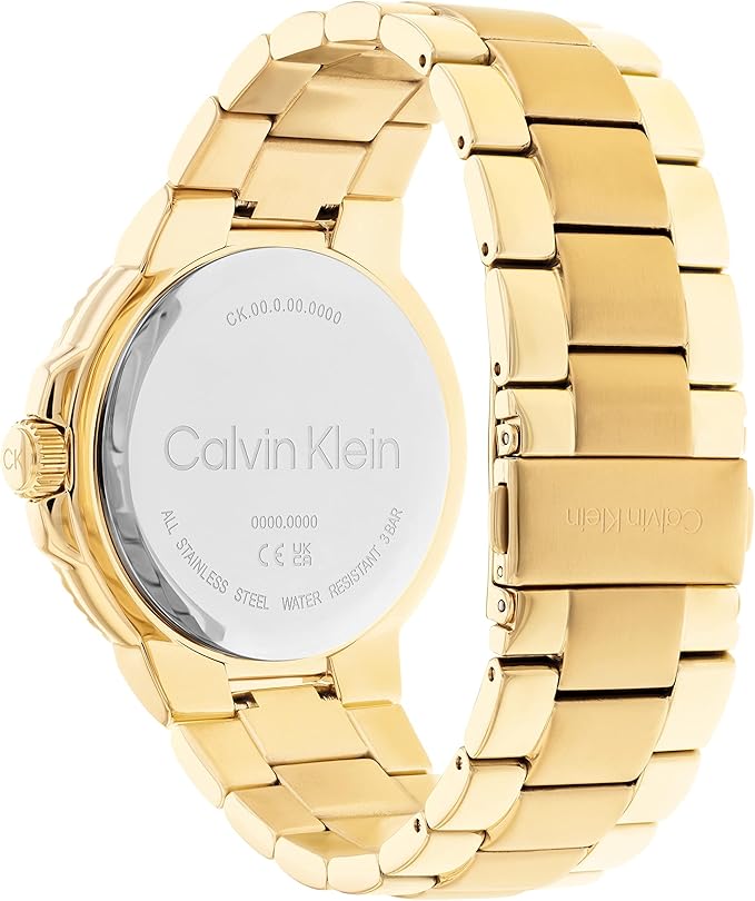 Calvin Klein Men'sQuartz Ionic Thin Gold Plated Steel Case and Link Bracelet Watch