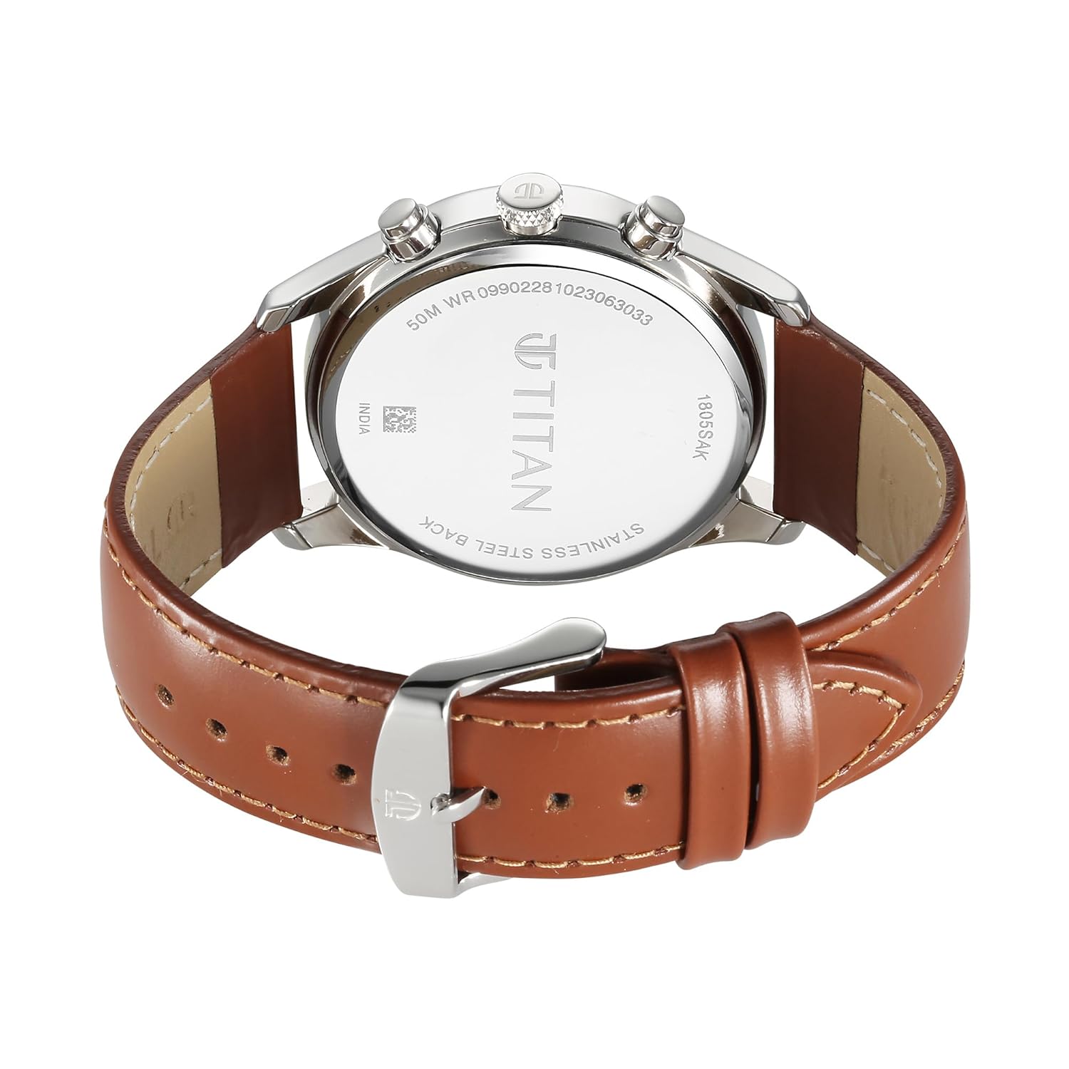 Titan Wrist with Quartz Multifunction Teal Green Dial Brown Leather Strap Watch for Men