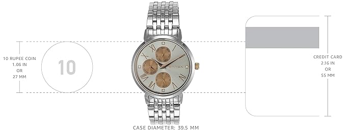 Titan Workwear Rose Gold Dial Women Watch With Stainless Steel Strap
