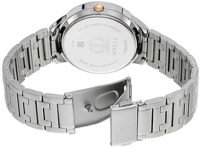Titan Workwear Black Dial Quartz Multifunction Stainless Steel Strap watch for Women