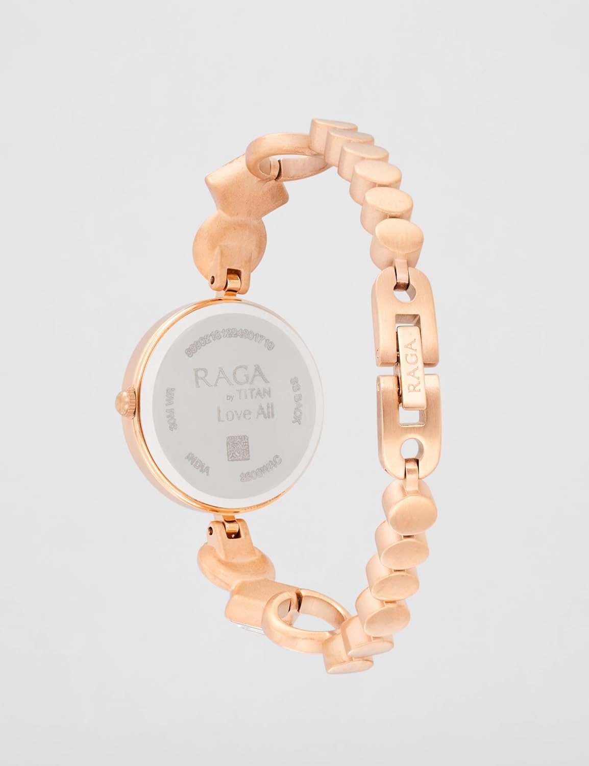 Titan Raga Love All Quartz Analog Pink Dial Rose Gold Metal Strap Watch for Women