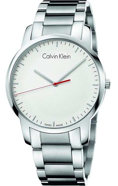 Calvin Klein City Analog Men's Watch (Silver Dial, Silver Colored Strap)