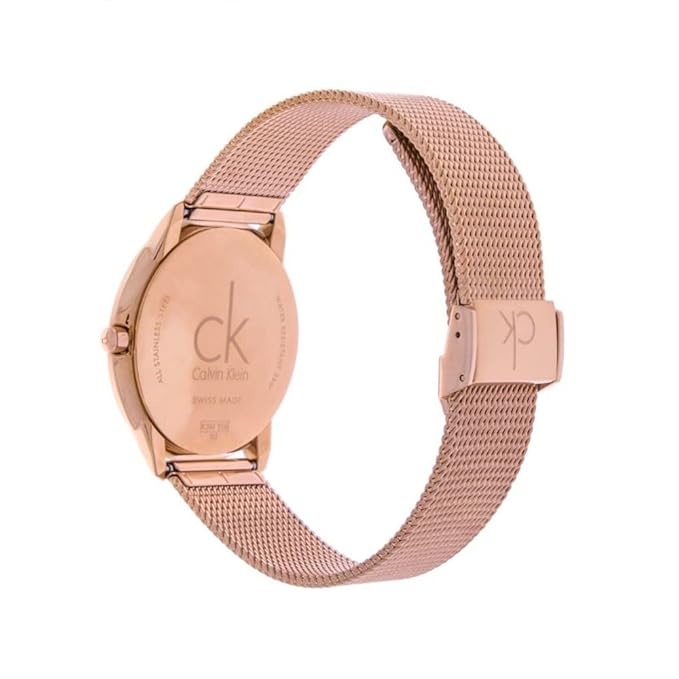 Calvin Klein Analogue Men & Women's Watch (Black Dial Gold Colored Strap)