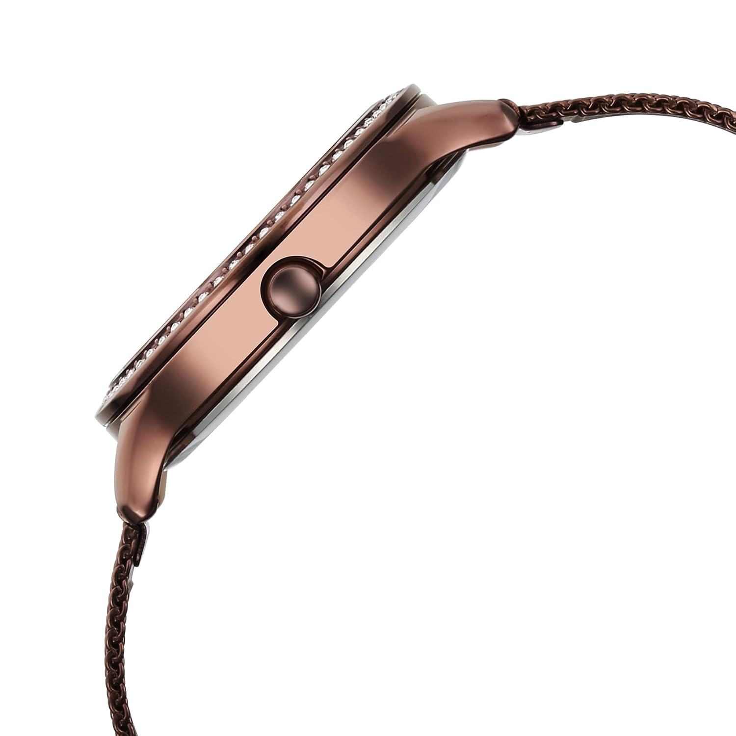 Titan Purple Glam It Up Brown Dial Analog with Date Stainless Steel Strap Watch for Women