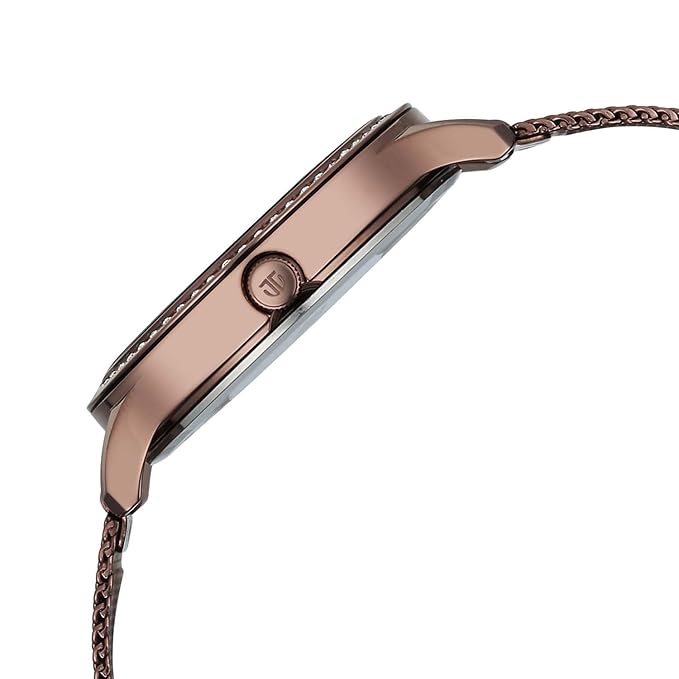 Titan Purple Superheads Quartz Analog Brown Dial Brown Stainless Steel Strap Watch For Women