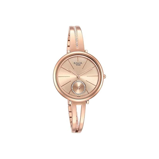 Titan Raga Viva Quartz Analog Rose Gold Dial Rose Gold Metal Strap Watch For Women
