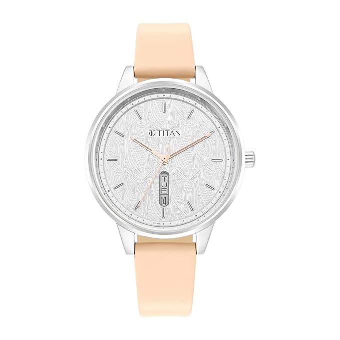Titan Women's Precision Simplicity Watch: Silver Gradient Dial with Metal Strap