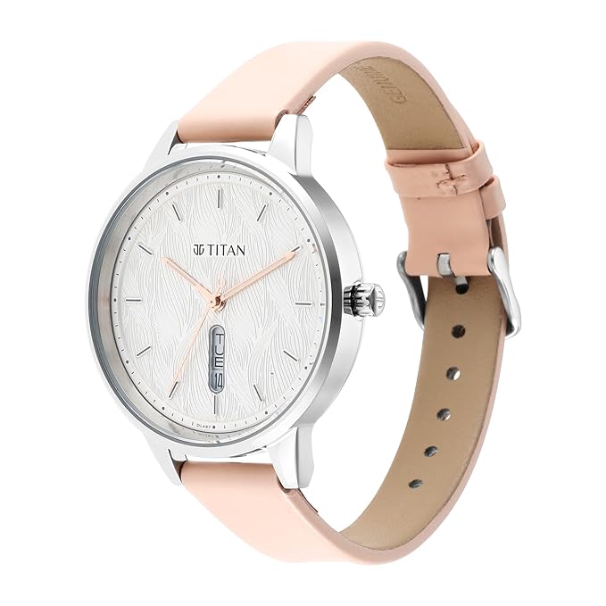 Titan Women's Precision Simplicity Watch: Silver Gradient Dial with Metal Strap