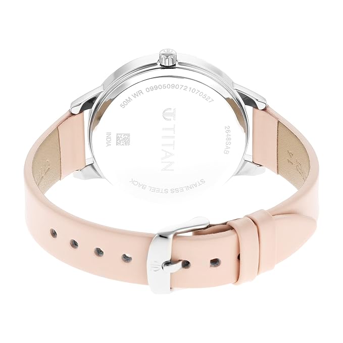 Titan Women's Precision Simplicity Watch: Silver Gradient Dial with Metal Strap