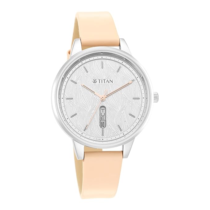 Titan Women's Precision Simplicity Watch: Silver Gradient Dial with Metal Strap