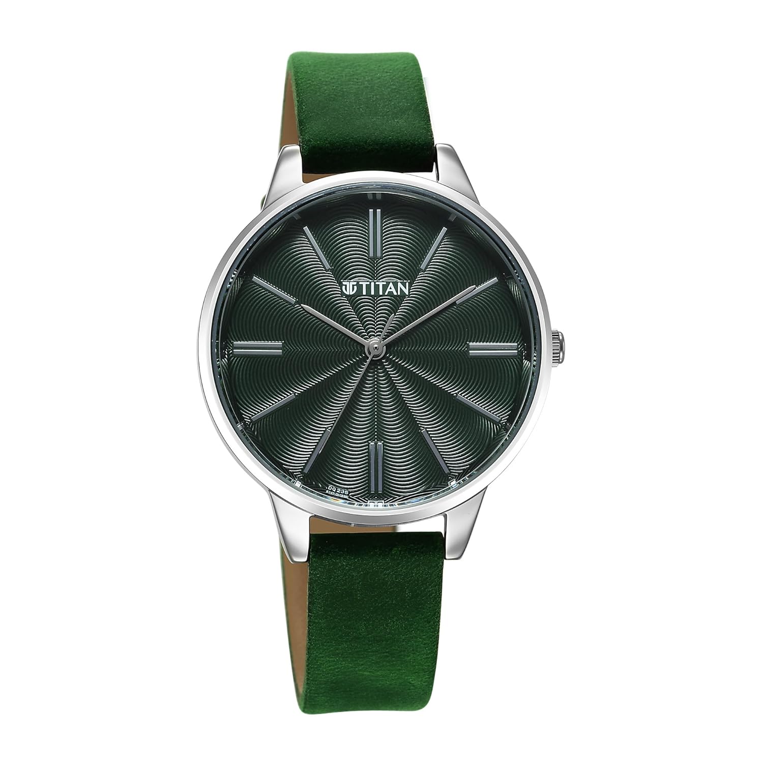Titan Neo Quartz Analog Green Dial Leather Strap Watch For Women