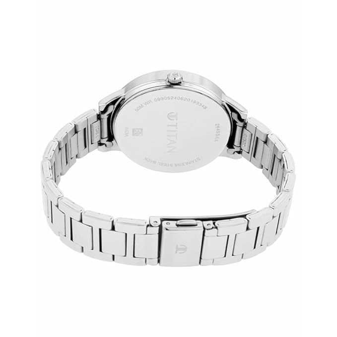 Titan Women's Precision Simplicity Watch: Blue Gradient Dial with Metal Strap