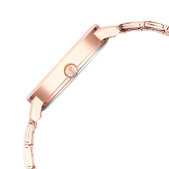 Titan Workwear Quartz Analog with Day and Date Rose Gold Dial Stainless Steel Strap Watch for Women