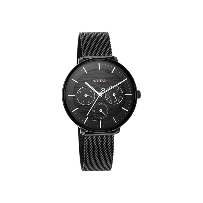 Titan Women's Svelte Green: Multi-Function Watch with Metal Strap