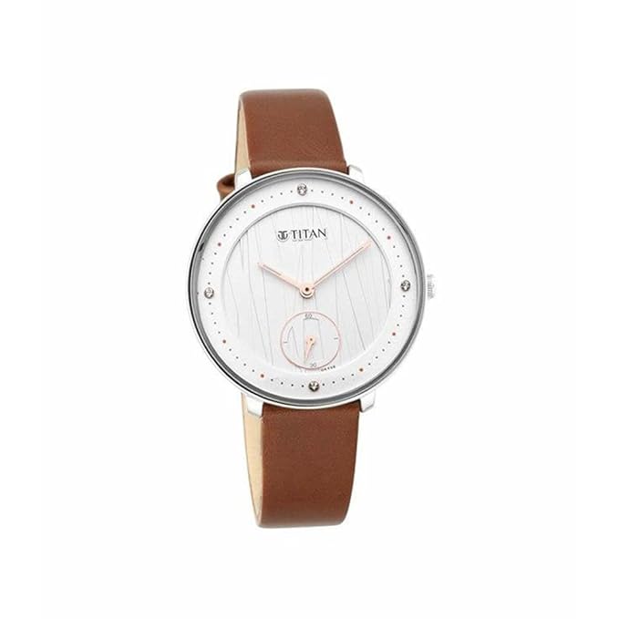 Titan Women's Svelte White: Multi-Function Watch Leather Strap