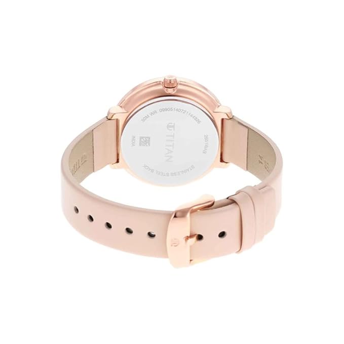 Titan Women's Svelte Rose gold: Multi-Function Watch with Leather Strap