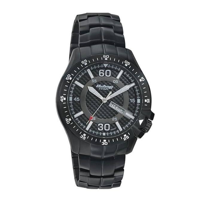 Titan Analog Black Dial with Day and Date Stainless Steel Strap watch for Men