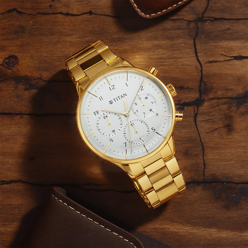 Titan Urban Magic Silver Dial Quartz Multifunction Stainless Steel Strap watch for Men