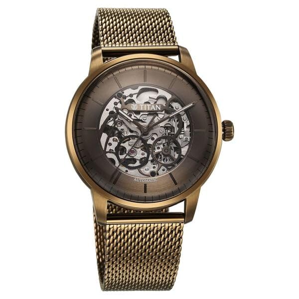 Titan Automatic Color Upgrade Green Dial Green Stainless Steel Strap Watch For Men