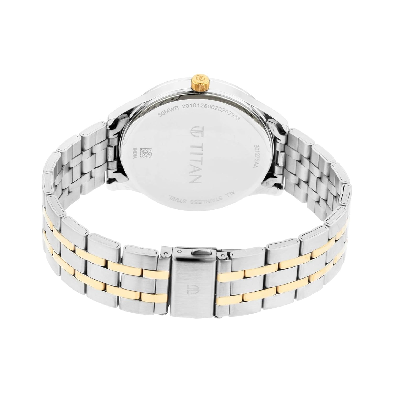 Titan Regalia Opulent White Dial Analog with Day and Date Stainless Steel Strap Watch for Men