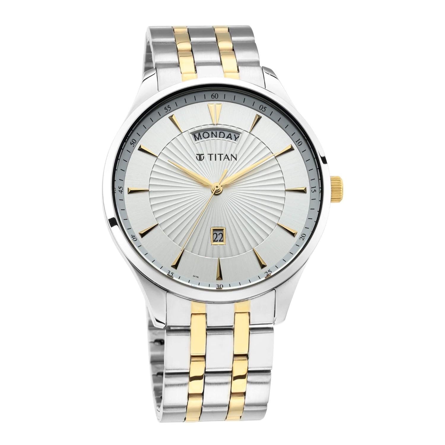 Titan Regalia Opulent White Dial Analog with Day and Date Stainless Steel Strap Watch for Men