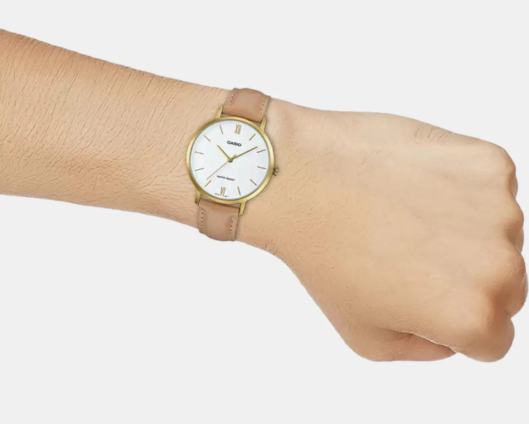 Casio Enticer Analog White Dial Women's Watch - LTP-VT01GL-7BUDF
