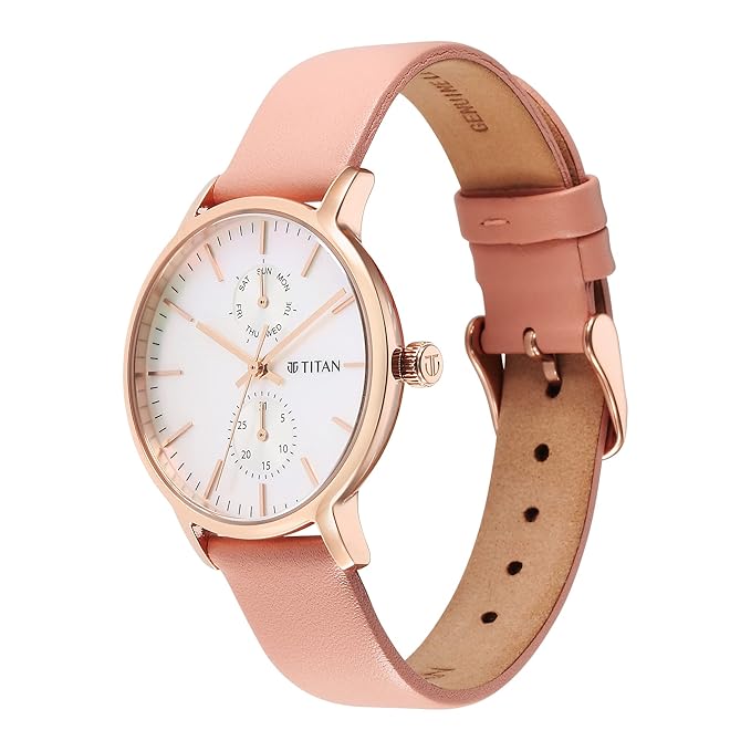 Titan Workwear Slimline Mother Of Pearl Dial Analog Leather Strap Watch for Women