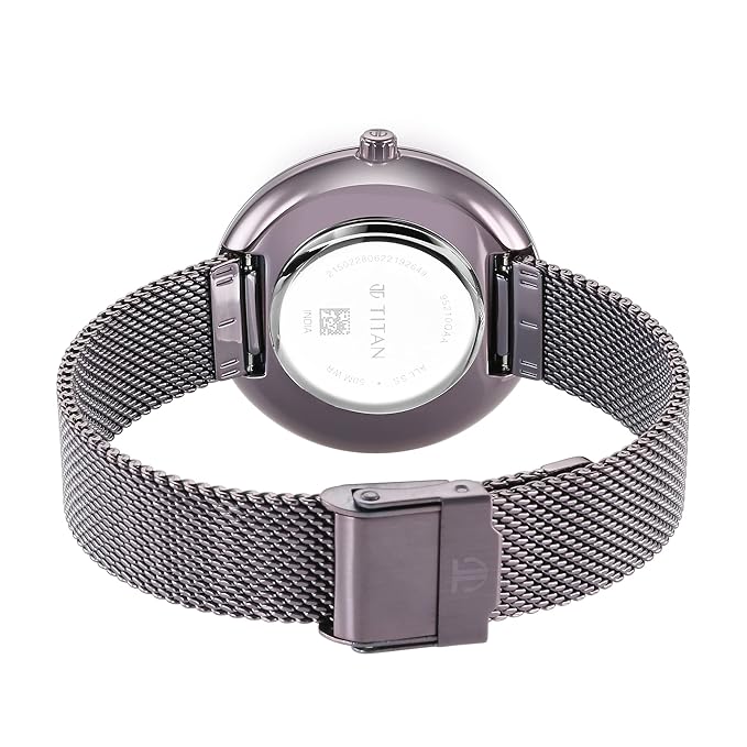 Glitz Purple Dial Stainless Steel Strap Watch for Women