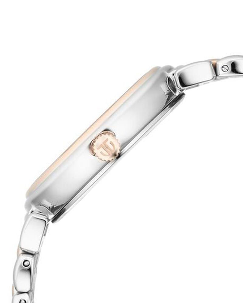 Titan Aura Quartz Analog Silver Dial With Two Toned Stainless Steel Strap Watch For Women