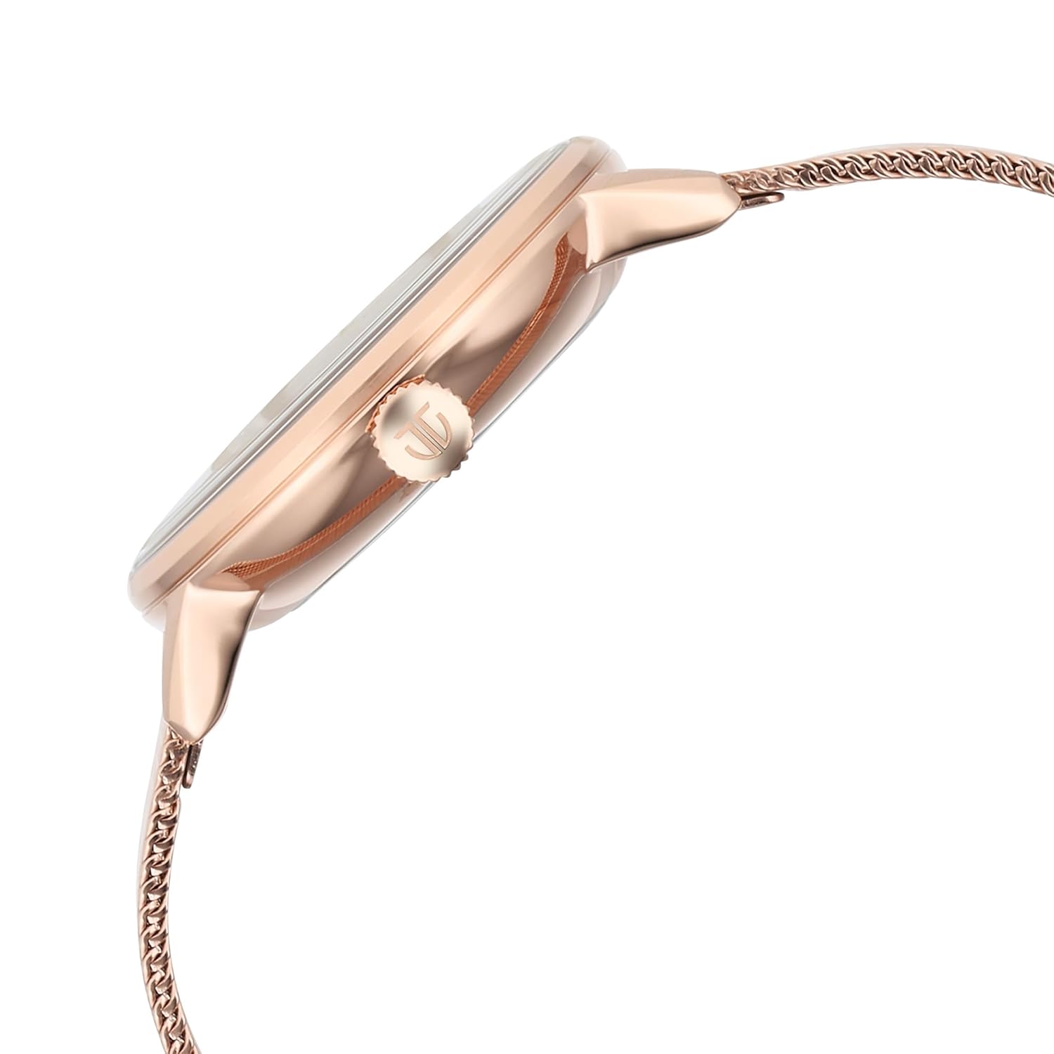 Titan TGIF Quartz Analog Mother Of Pearl Dial Rose Gold Stainless Steel Strap Watch for Women