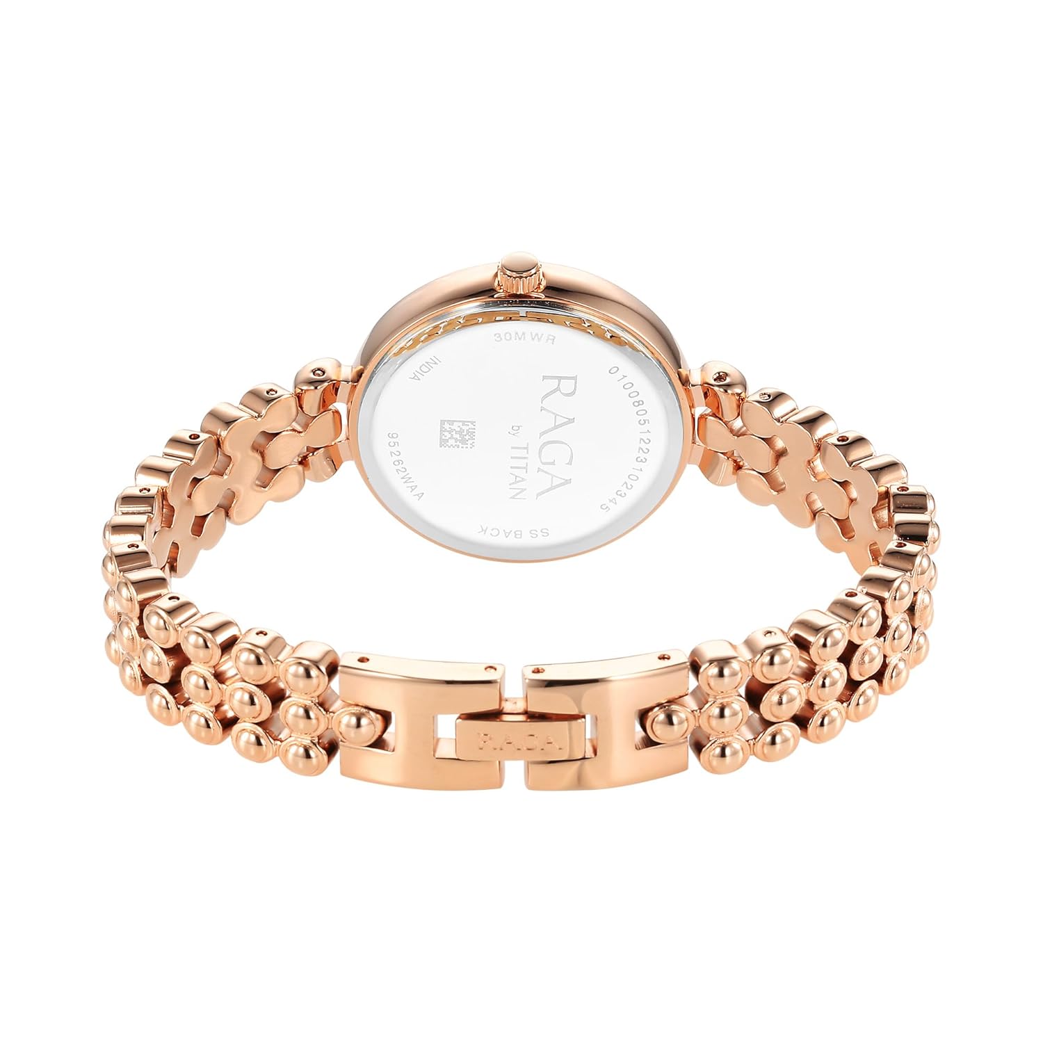 Titan Raga Showstopper Quartz Analog Rose Gold Dial Metal Strap Watch for Women